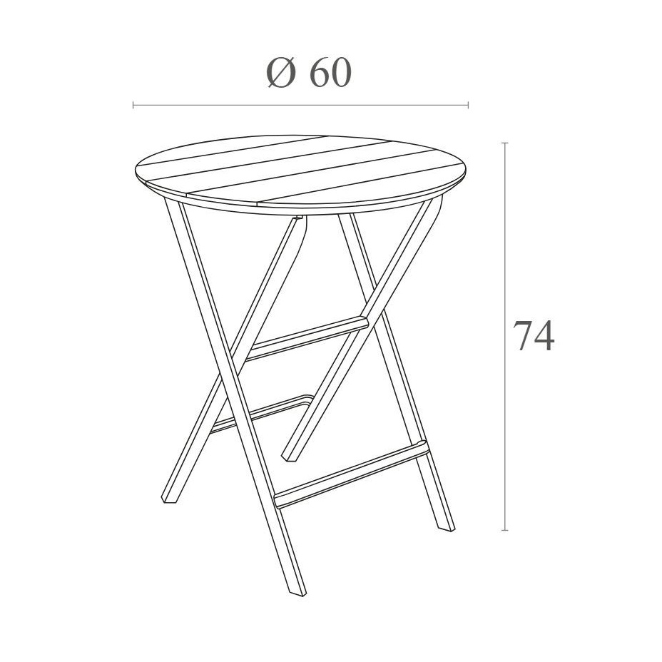 Helen Folding Table Ø60, стол складной круглый (marsala/марсала)