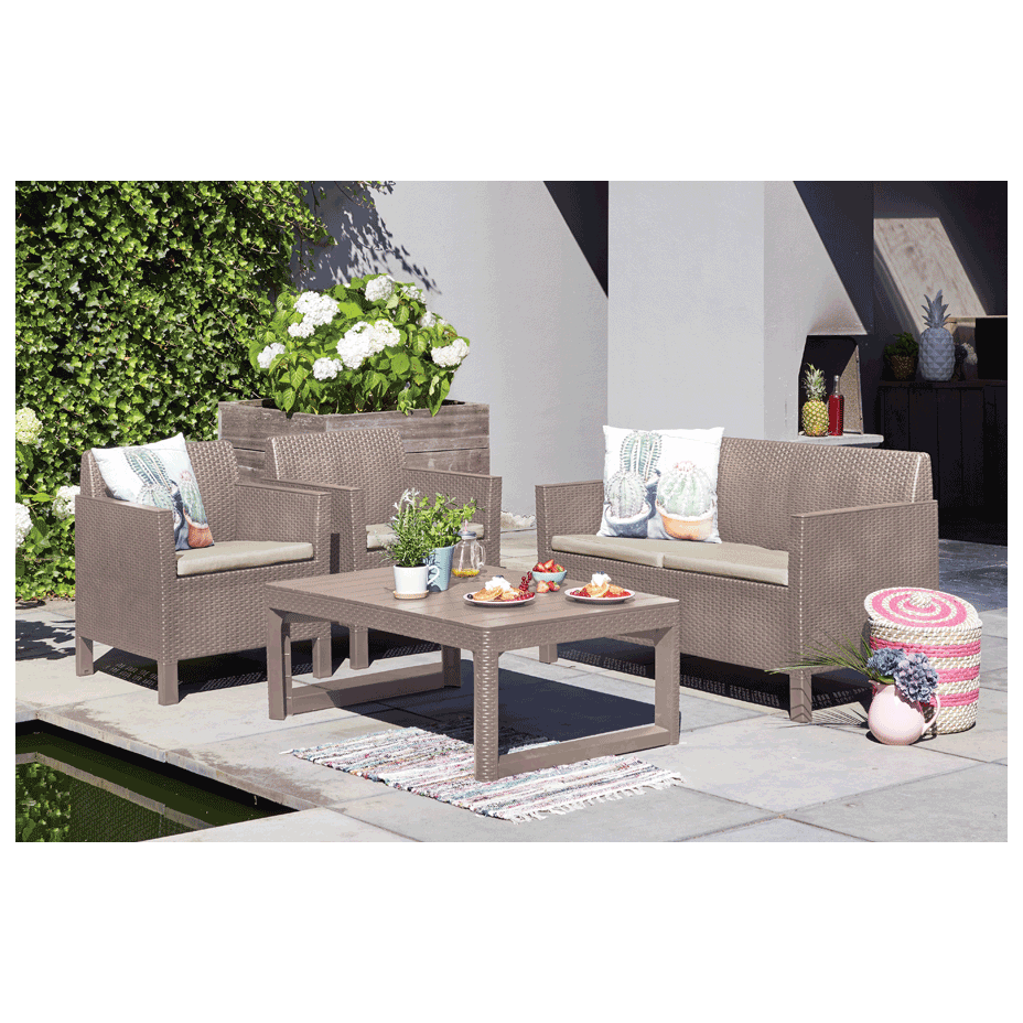 LYON TABLE RATTAN, раскладной стол (капучино)