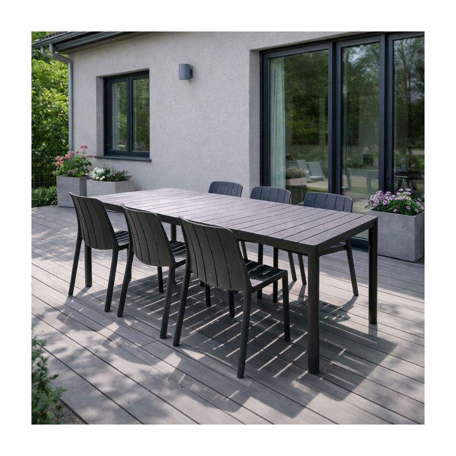 Tevere 147 Extensible, металлический раздвижной стол 147-211 см (antracite/антрацит)