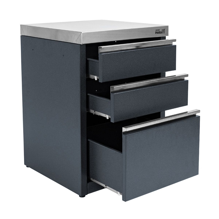 Модуль уличной кухни SMART-600 Стол с тремя ящиками Helios