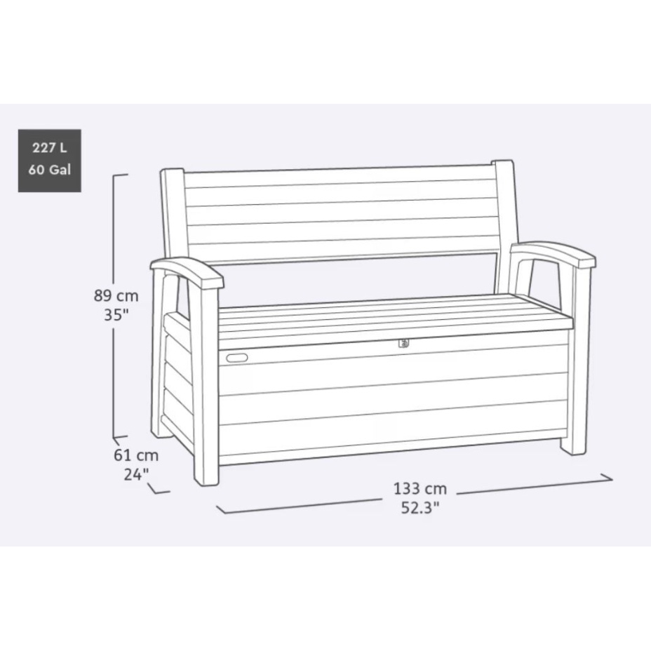 Скамья - сундук Deco Garden Bench 227 L (светло-коричневый) (17213853) (светло-коричневый)