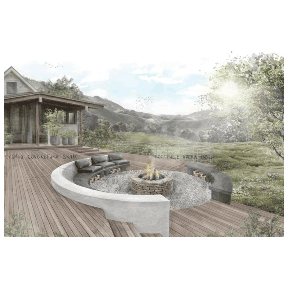 Скамья бетонная полукруглая (SKM180)