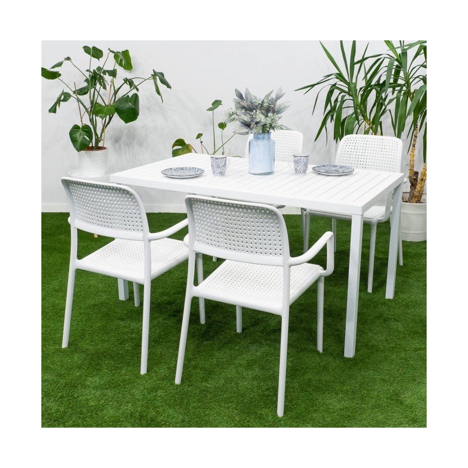 Cube, стол пластиковый обеденный 140x80 см (bianco/белый)