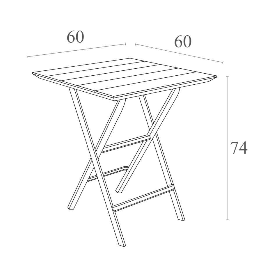 Helen Folding Table 60, стол складной квадратный (белый)